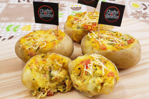 batata recheada com presunto e queijo